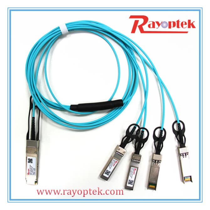 QSFP_ To SFP_ Active Optic Cable 40G QSFP Breakout Cable
